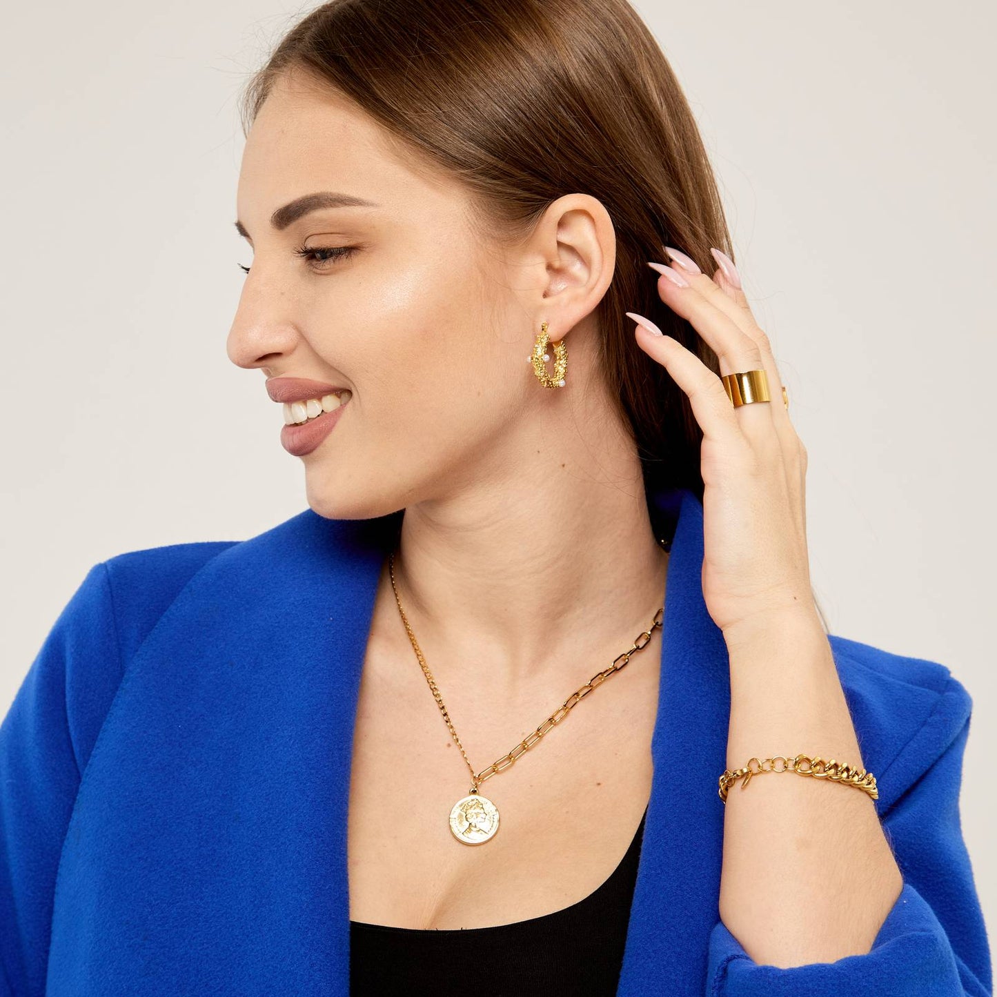 Gouden Parel Chique 18K VERGULD ROESTVRIJ STALEN OORBELLEN WATERDICHT