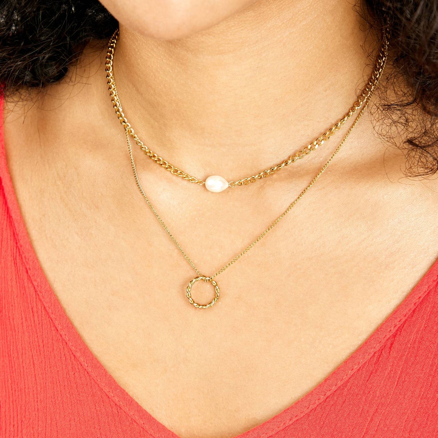 AuraGrace 18K VERGULD ROESTVRIJ STALEN KETTING WATERDICHT