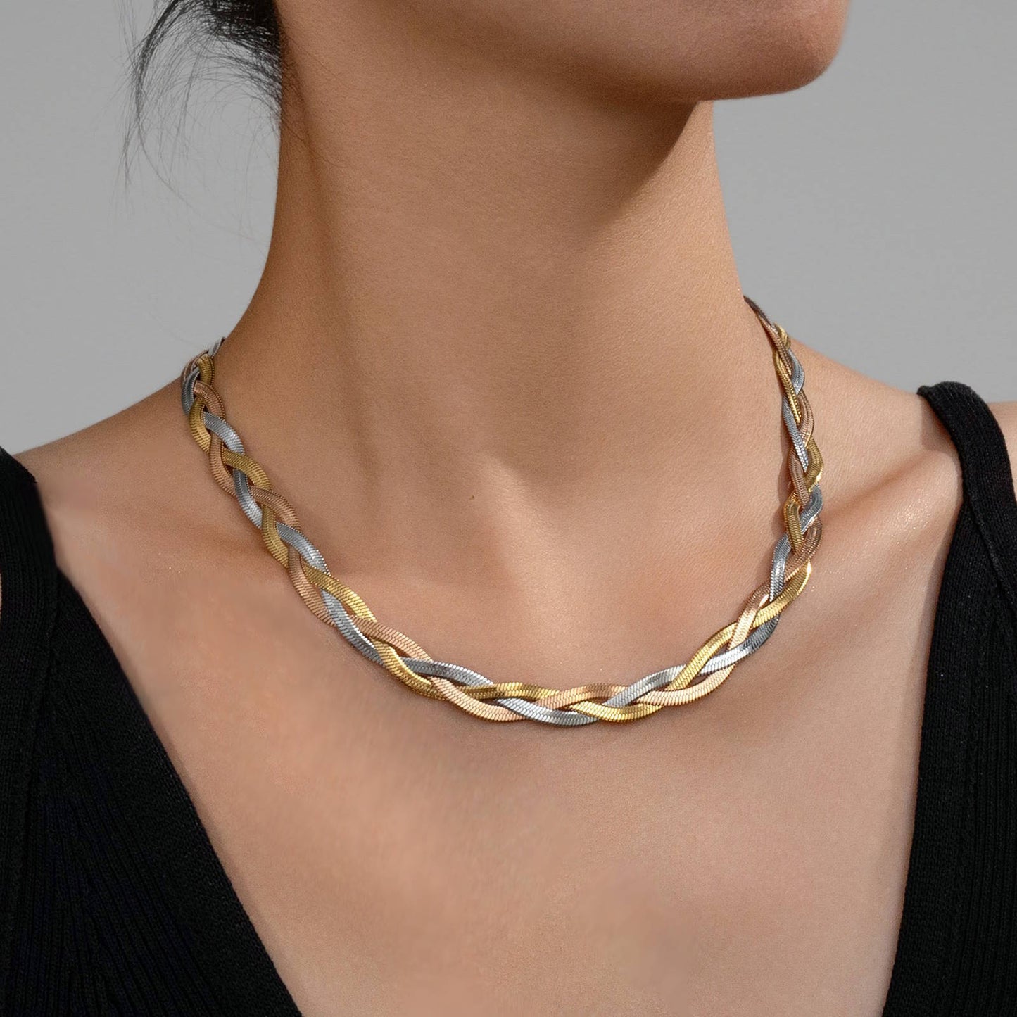 Biarritz Necklace, 18K Gold Plated Steel