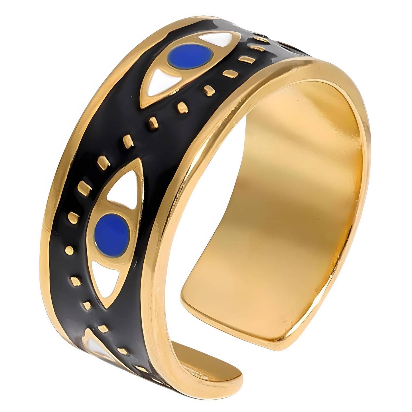 Milos Ring, 18K Gold Plated Steel