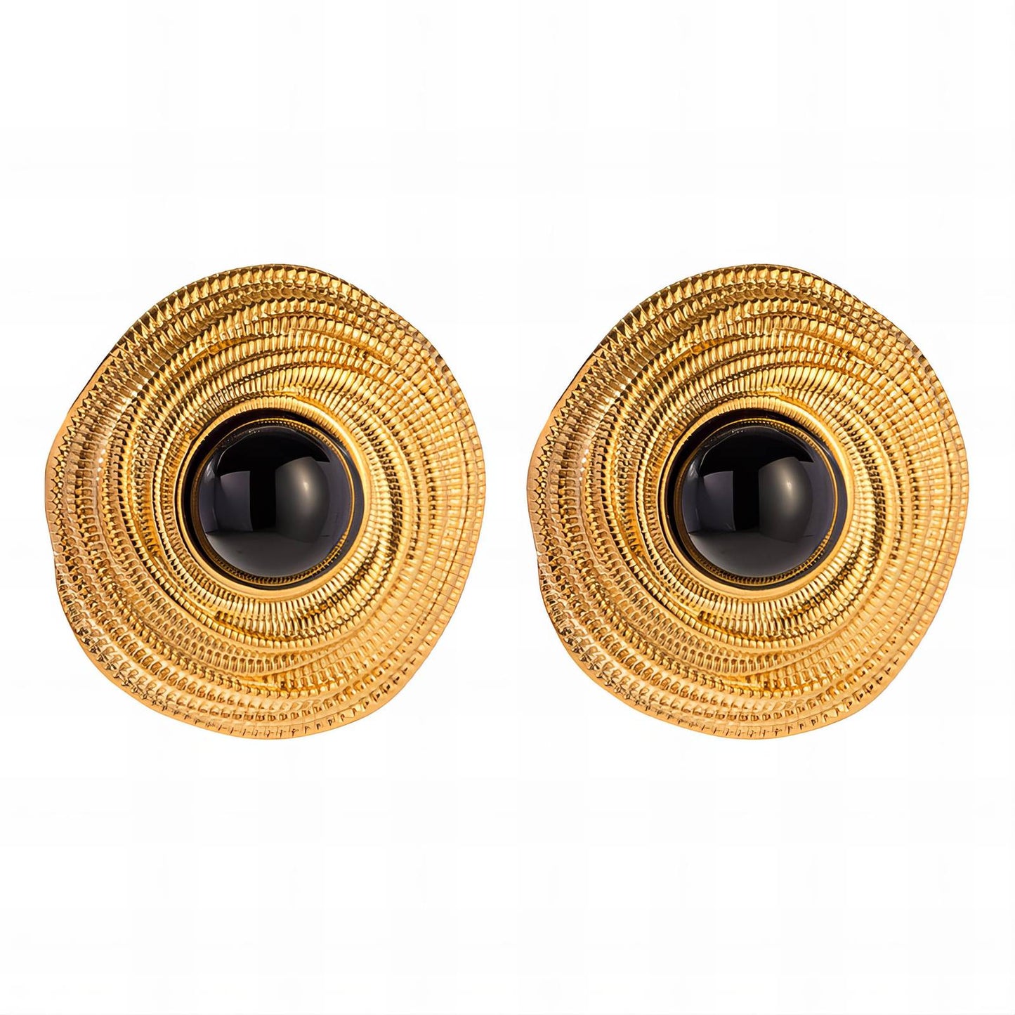 Naxos Earrings, 18K Gold Plated Steel