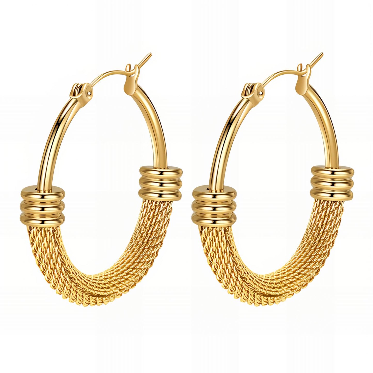 Curacao Earrings, 18K Gold Plated Steel