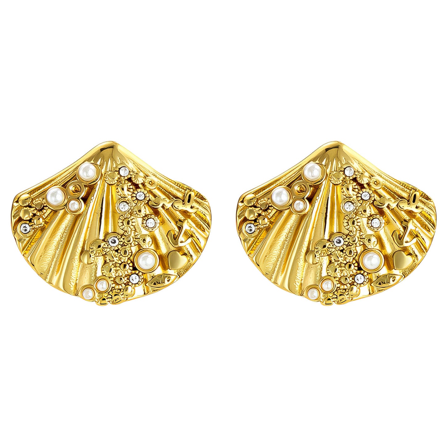 Krabi Earrings, 18K Gold Plated Steel