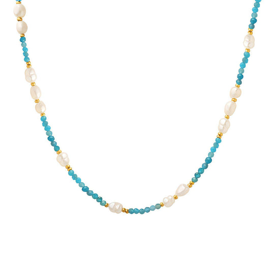 GoldBreeze Parel GOUDTOON KETTING WATERDICHT