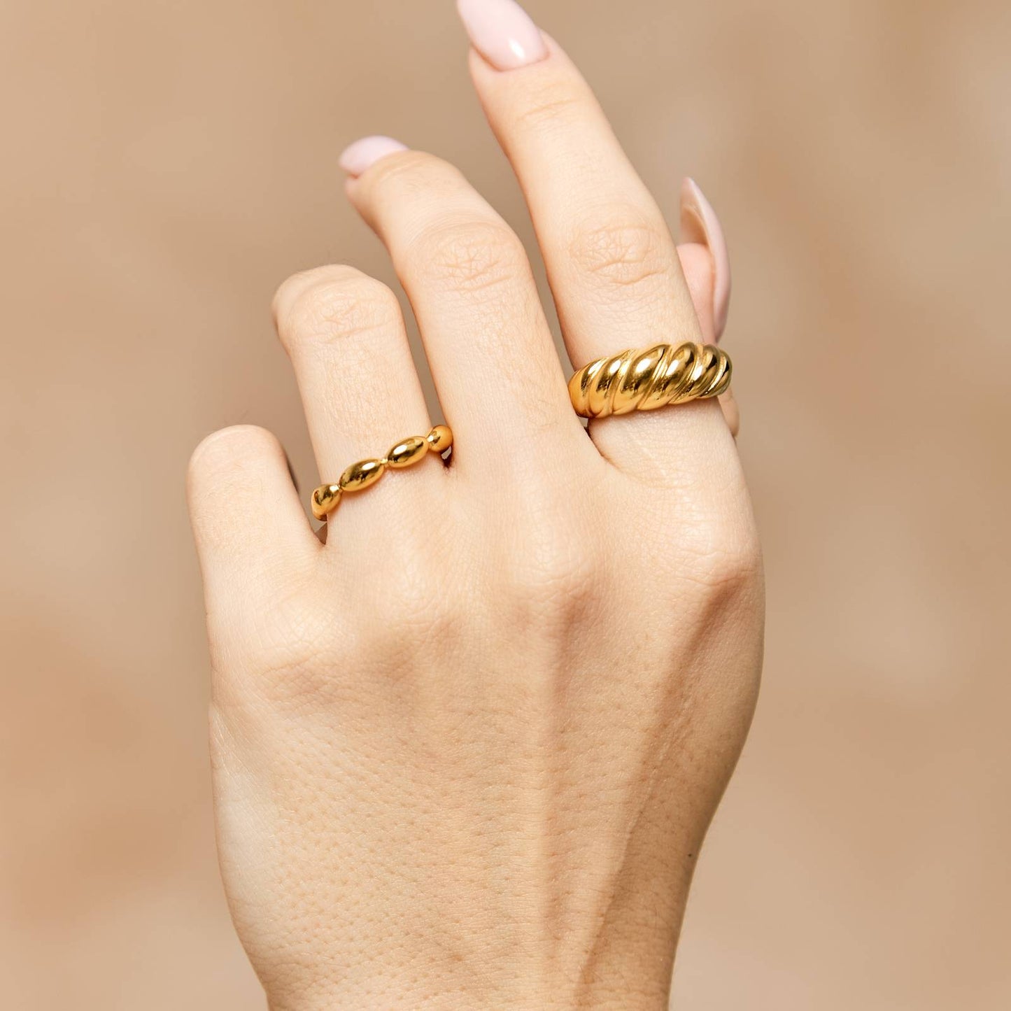 SeasideTwist Ring 18K VERGULD ROESTVRIJ STALEN VINGERRING WATERDICHT