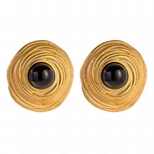 Naxos Earrings, 18K Gold Plated Steel