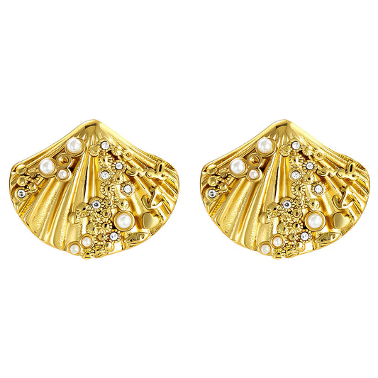 Krabi Earrings, 18K Gold Plated Steel