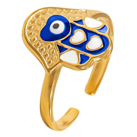 Santorini Ring, 18K Gold Plated Steel