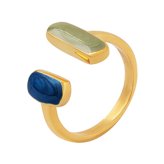 Sunset Glow 18K VERGULD ROESTVRIJ STALEN VINGERRING WATERDICHT