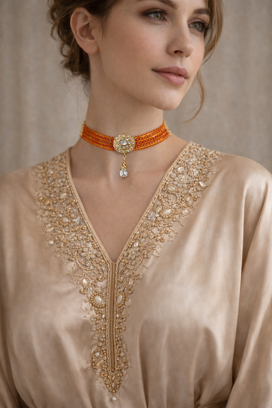 Amber Royale Beaded Choker
